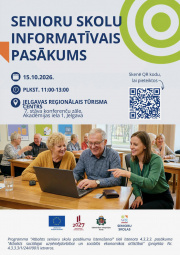 Senioru skolu pārstāvjus aicina pieteikties informatīvajam pasākumam Jelgavā